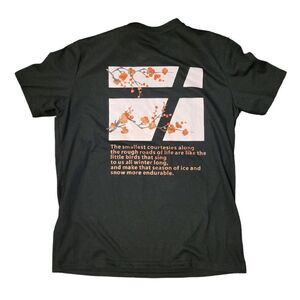 2/$20 Shein Black Sakura Flower Top Tee Tshirt Size: Small